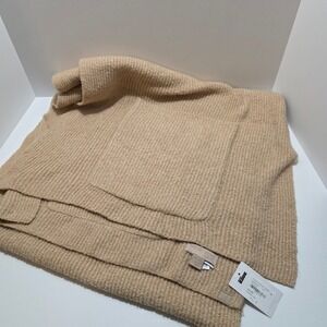 Barefoot Dreams EcoChic Ribbed Knit Pocket Scarf Wrap Soft Camel BDWNV21377 NEW
